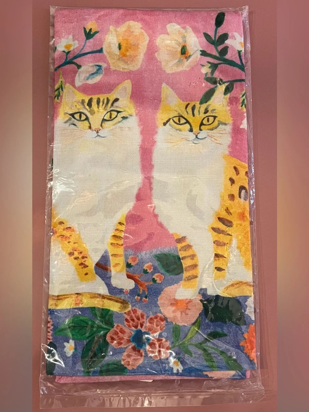 Pink Floral Cat-Print Women's Skirt